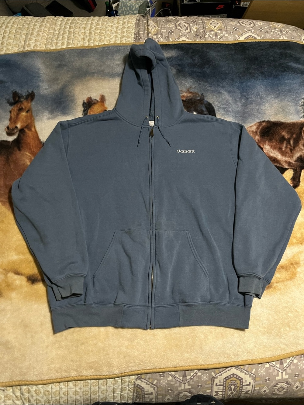 Carhartt Slate Blue Full-Zip Hoodie men’s size 2XL